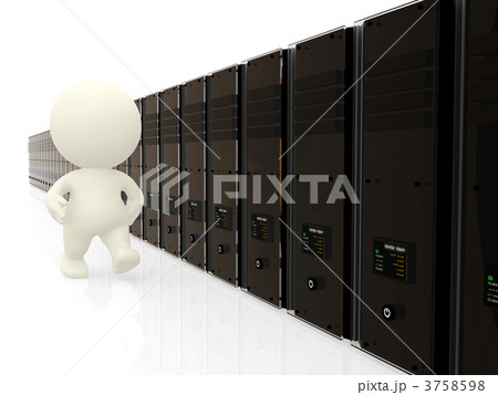 3D person walking along servers 3758598