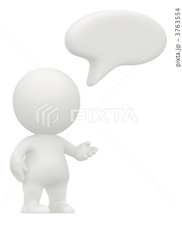 3D man with a talk bubble 3D man with a talk bubble 3763554