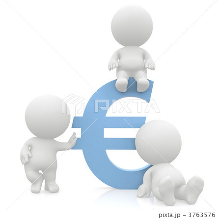 3D men around a euro sign 3763576