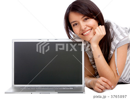 Woman with a computer Woman with a computer 3765897