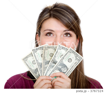 Casual woman with money Casual woman with money 3767324