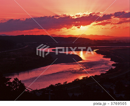 最上川の夕景 最上川の夕景 3769505