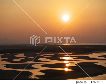 真玉海岸の夕陽 3769833