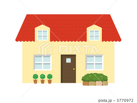 洋風の家 赤い屋根 のイラスト素材