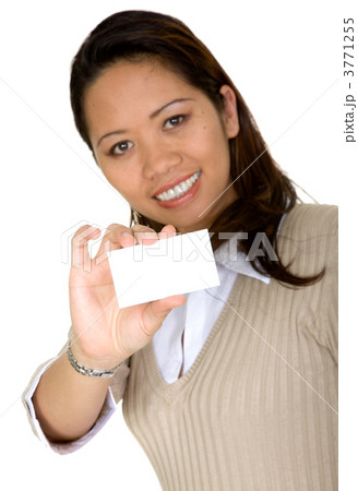 asian business woman showing business card 3771255