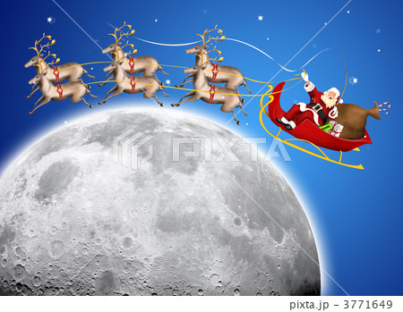 Santa Claus in his deer sled 3771649