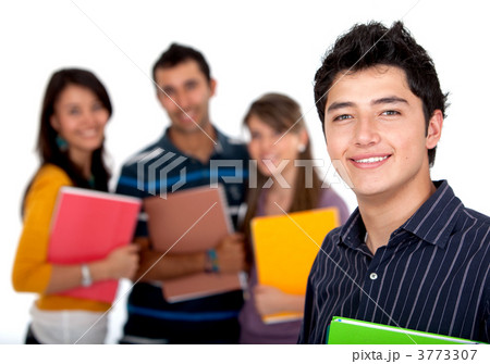 Male student with a group 3773307