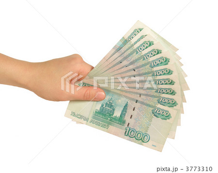 girl's hand with rubles 3773310
