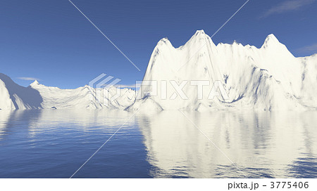 空 氷山 氷河のイラスト素材