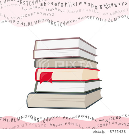 books stack and wavy flying letters collage 3775428