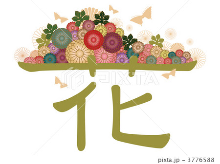 漢字 花 菊のイラスト素材