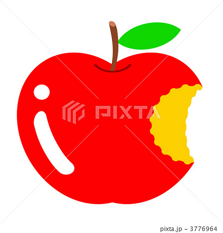 食べかけのリンゴのイラスト素材