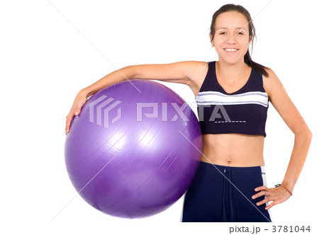 fit girl with a pilates ball fit girl with a pilates ball 3781044