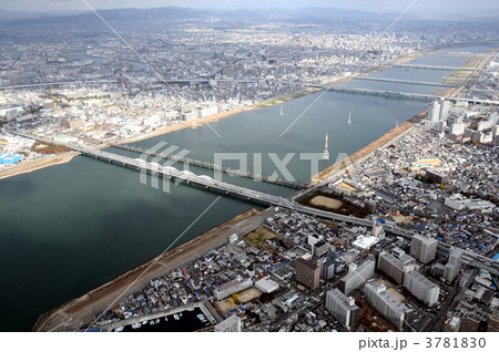淀川を空撮 淀川を空撮 3781830