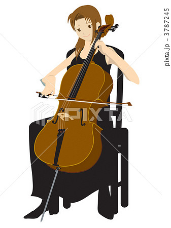 チェロを弾く女性のイラスト素材 3787245 Pixta