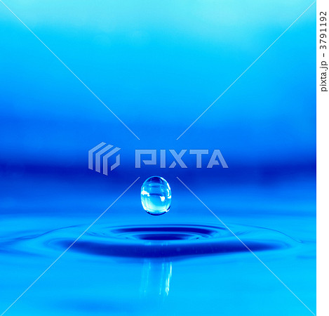 Falling drop of blue water 3791192