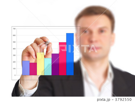 The businessman draws the schedule. 3792550