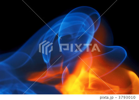 Photo of fire with a smoke on a black background 3793010