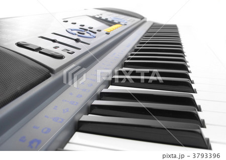 Keys of a synthesizer in white bright light. 3793396