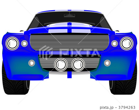 blue sport car front isolated on white 3794263
