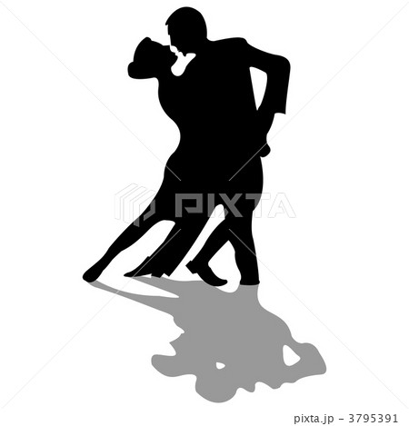 dancers silhouettes isolated on white 3795391