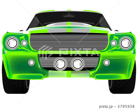 green sport car front isolated on white green sport car front isolated on white 3795938