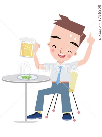 ビアガーデンで飲む男性 3796509