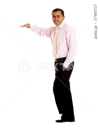 business man leaning over something imaginary 3796557