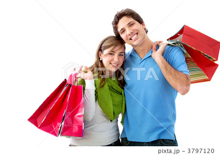 shopping couple isolated 3797120