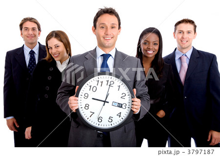 Business group with a clock 3797187