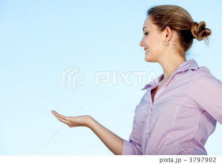 Woman with hand outstretched 3797902