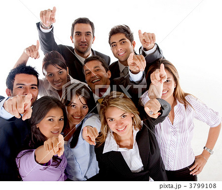 Business people pointing at the camera 3799108