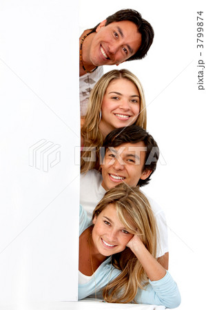 People behind a banner 3799874