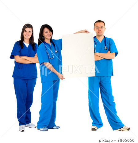 Doctors with an banner Doctors with an banner 3805050