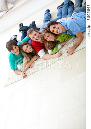 Happy friends on the floor 3806648