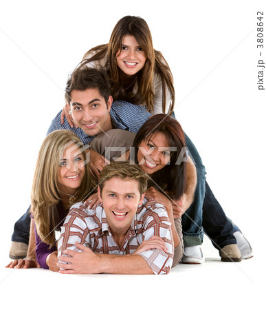 Casual friends on the floor 3808642