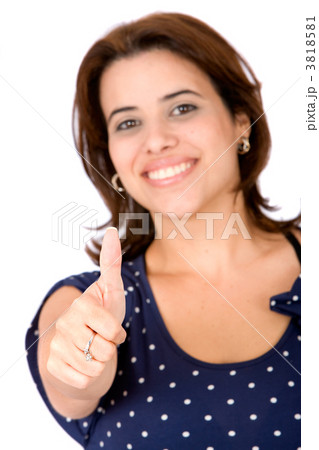 Casual woman with thumb up 3818581