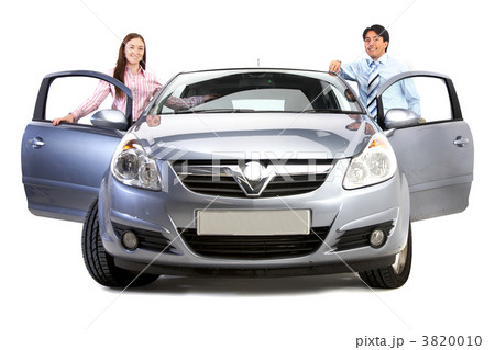 happy couple with new car happy couple with new car 3820010