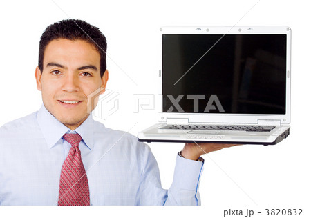 business man displaying laptop business man displaying laptop 3820832
