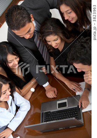 business team in an office laptop 3823963