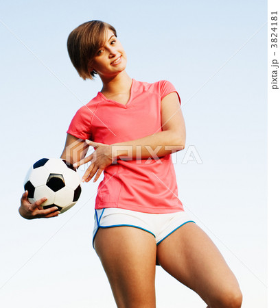 Young Woman Playing Soccer 3824181