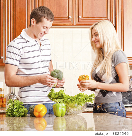 Young Couple Making Salad 3824546