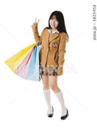 Chinese school girl shopping. 3825458