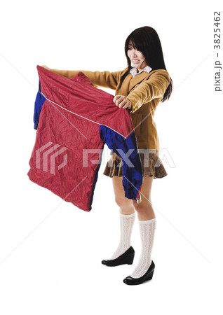 Chinese school girl with ugly uniform. 3825462