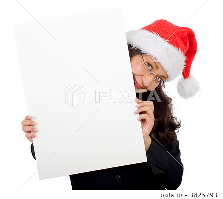 business santa holding a cardboard business santa holding a cardboard 3825793
