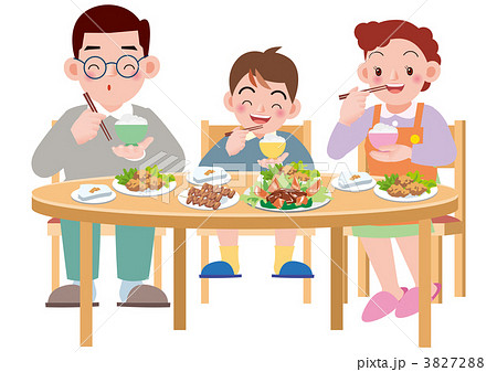 家族の食卓のイラスト素材 372