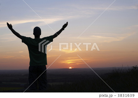 Man and sunset Man and sunset 3831639