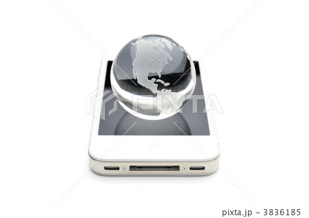 スマホ　白　地球　アメリカ 3836185