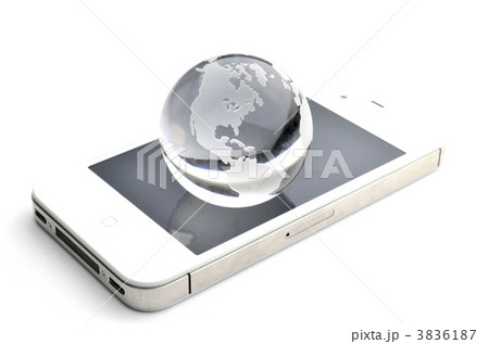スマホ　白　地球　アメリカ 3836187