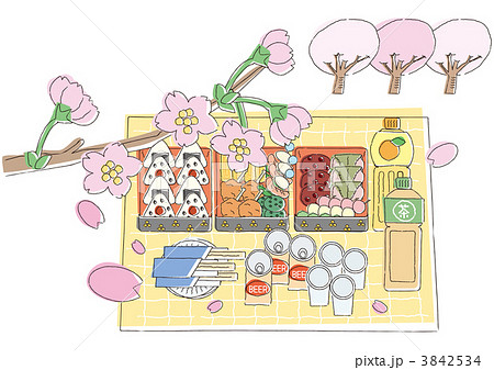 花見弁当のイラスト素材